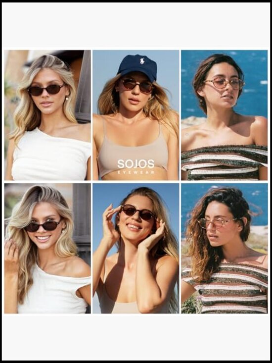 Polarized Oval Round Sunglasses with UV400 Protection, Lightweight Plastic Frame main image 5